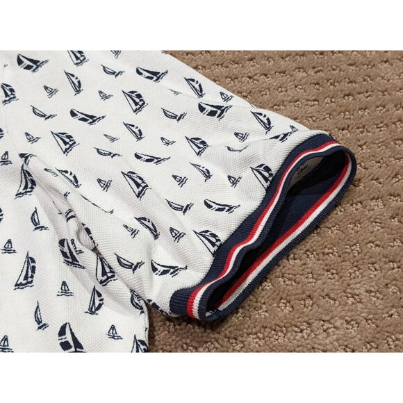 Polo Ralph Lauren Men’s Medium Rare Sailboat Print Shirt White Blue Classic Fit - Picture 4 of 7
